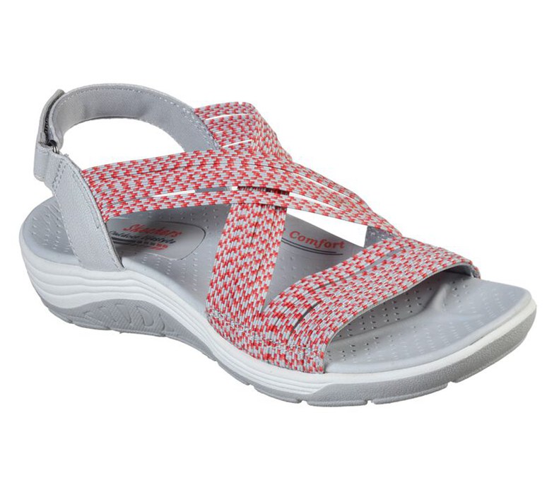 Skechers Reggae Cup - Oh Snap - Womens Sandals Grey/Coral [AU-VU9099]